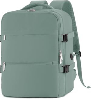 Groene cabin backpack 20 x 40 x 26 cm, EasyJet onderstoel handbagage rugzak en waterafstotende reistas