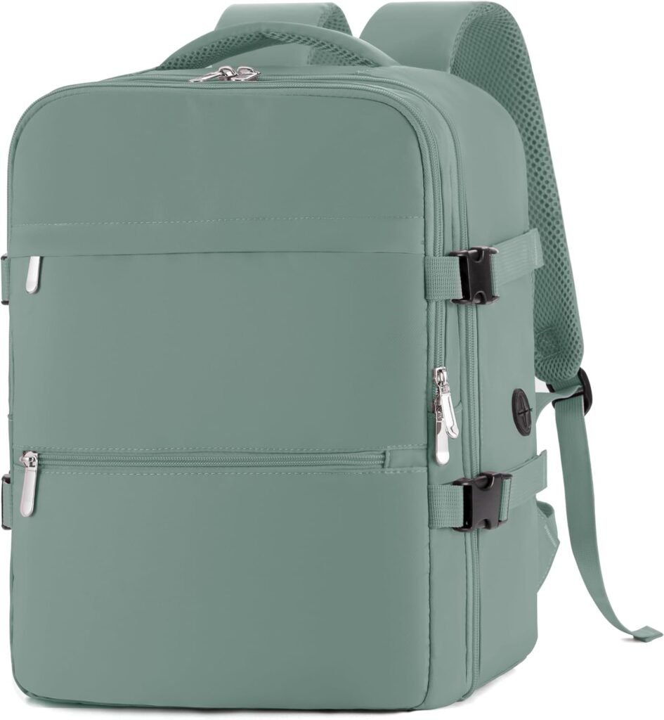 Groene cabin backpack 20 x 40 x 26 cm, EasyJet onderstoel handbagage rugzak en waterafstotende reistas