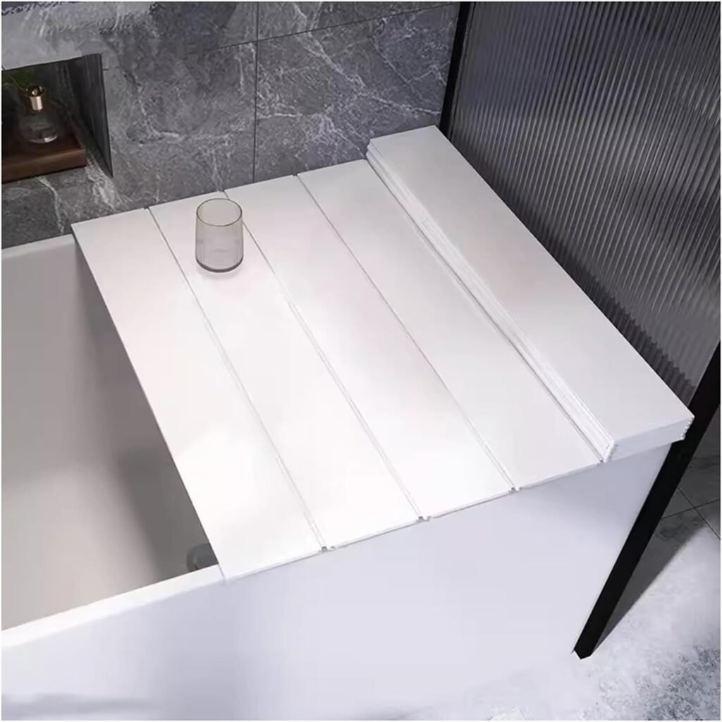 Badkuipdeksel 170 x 75 cm van waterdicht PVC, opvouwbare isolatieplaat voor warmtebehoud en bescherming tegen stof