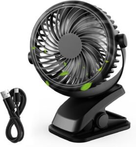 Mini USB Ventilator met Clip – Draagbare Tafelventilator voor Bureau en Kinderwagen – Stille Ventilator met Flexibele Bevestiging – Compact en USB-Aangedreven
