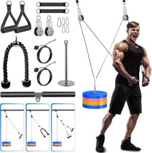 Kabelsysteem met verstelbare weerstand en katrollen voor thuis fitness en krachttraining