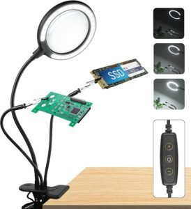 Loeplamp met LED Verlichting – Vergrootlamp met Verstelbare Arm – Vergrootglas voor Hobby, Lezen en Precisiewerk – Energiezuinig