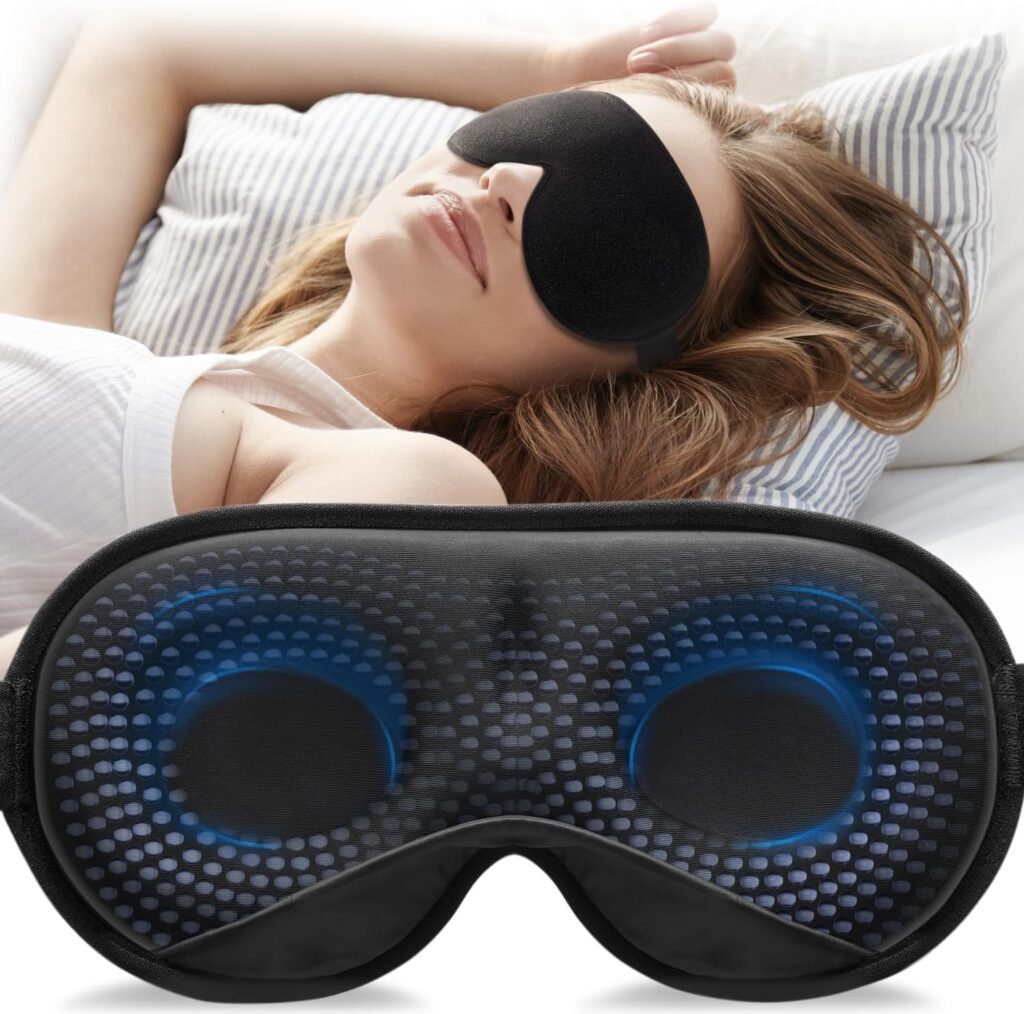 Lichtblokkerend slaapmasker met verstelbare band en 3D contourvorm voor comfortabel slapen