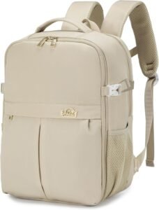 Handbagage Rugzak 40x30x20 cm met USB-poort – Reisrugzak met Laptopvak 15,6 Inch – Vliegtuigtas voor Wizz Air en Transavia – Oxford Stof Khaki