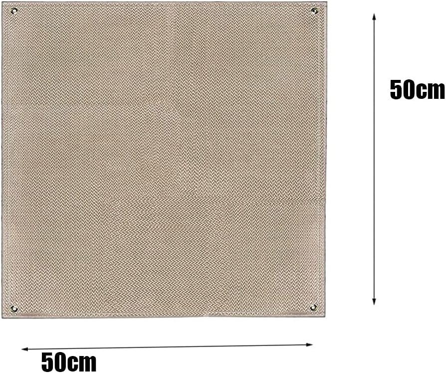 Vuurvaste campingmat 50x50 cm, opvouwbare hittebestendige BBQ-mat voor vuurplaats, tuin en camping