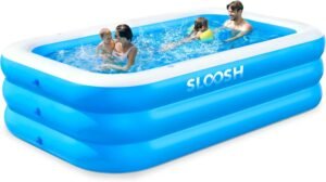 Opblaasbaar Familiezwembad – Groot Tuinzwembad met Zitplaatsen – Sterk PVC – 305 x 183 x 56 cm – Blauw