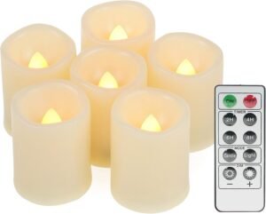 LED Theelichtjes met Afstandsbediening – Set van 6 Flameloze Kaarsen – Met Timer en Flikkerend Warm Licht – Voor Binnen en Buiten