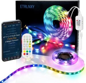 LED Strip 2,5 Meter met App en Afstandsbediening – Dreamcolor RGB Achtergrondverlichting – Muzieksynchronisatie en Chasing Effect – USB Verlichting voor TV en PC