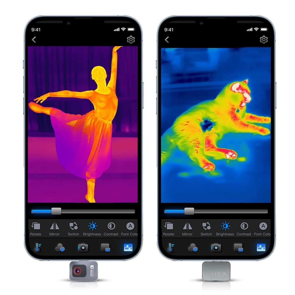 Thermische beeldcamera voor smartphone Android met infraroodresolutie 256 x 192 en Super IR 512 x 384 voor temperatuurmetingen van -20 tot 600 °C