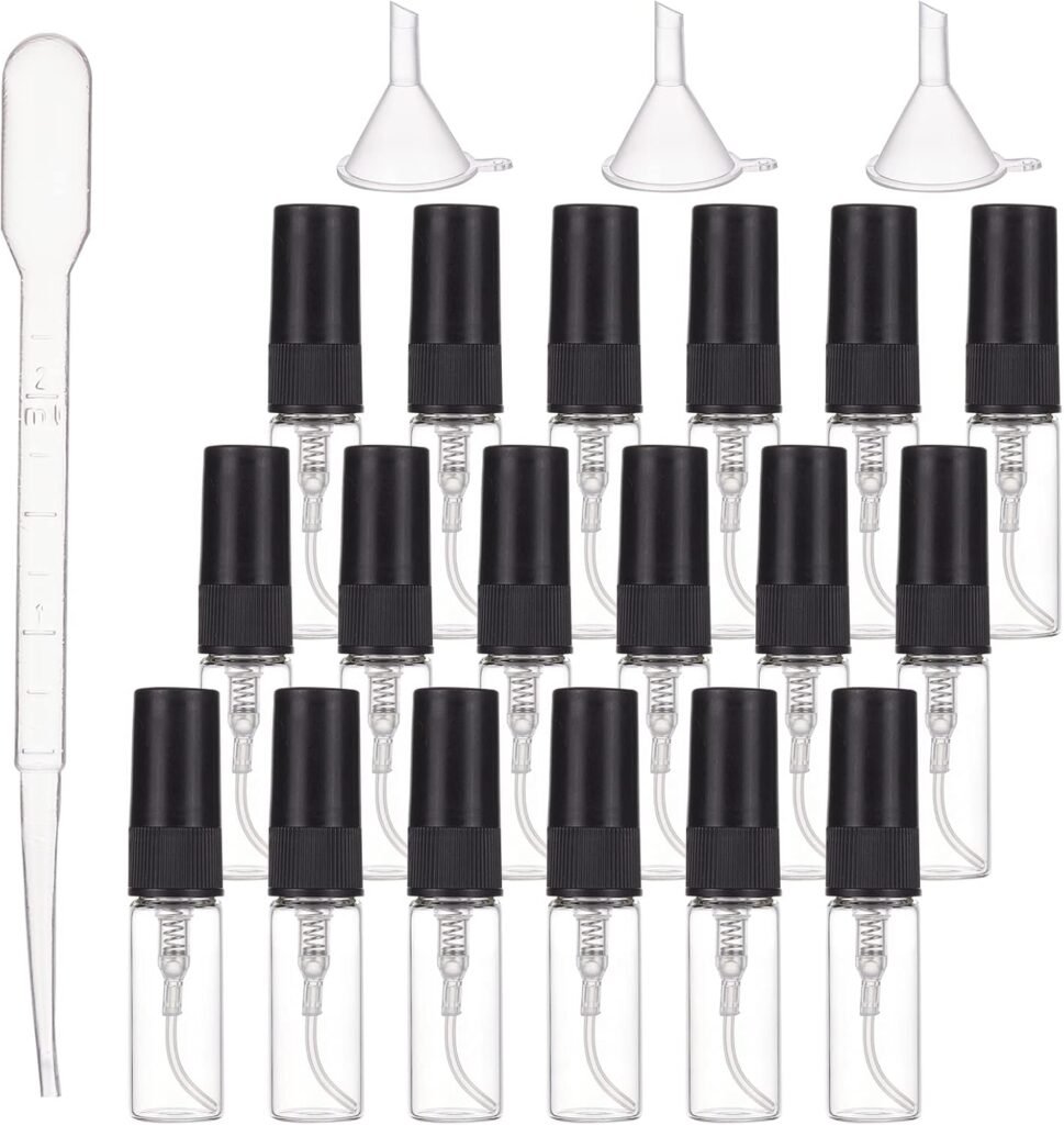 Hervulbare mini spuitflessen set met transparante reisflesjes voor vloeistoffen en opbergtas, 40-delig