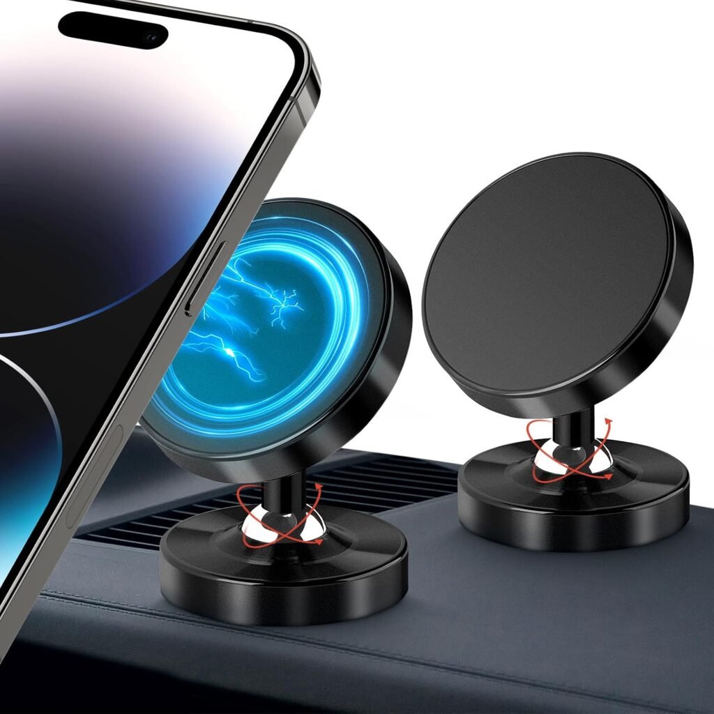 Verstelbare magnetische telefoonhouder voor auto dashboard, handsfree smartphonehouder voor diverse telefoonformaten