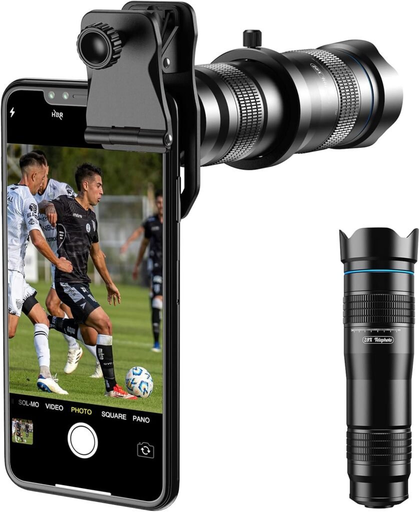 Telefooncamera lens set voor smartphone met telelens, macrolens, groothoeklens en universele clip