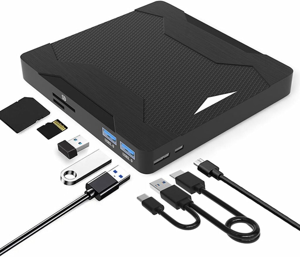 Externe dvd-speler met cd-lezer en brander, USB 3.0 en Type-C, voor laptop en pc