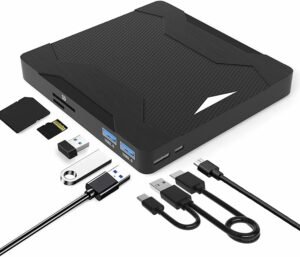 Externe DVD Speler met CD Lezer en Brander – USB 3.0 en Type-C – Draagbare DVD-ROM Drive – Voor Laptop en PC – Windows, Mac en Chrome OS