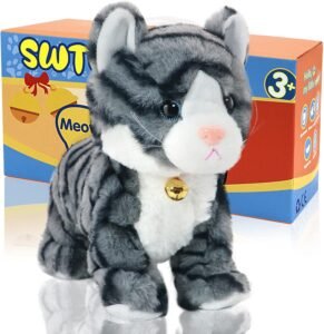 Interactieve Robot Kat van Pluche – Elektronische Speelgoedkat met Bewegende Animaties en Geluid – Interactief Huisdier voor Kinderen – Knuffelkat met Geluidsfunctie