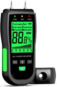 Vochtmeter voor Hout en Muren – Digitale Vochtmeter met Pin – Voor Houtvocht, Muurvocht en Bouwmaterialen – Nauwkeurige Vochtmeting