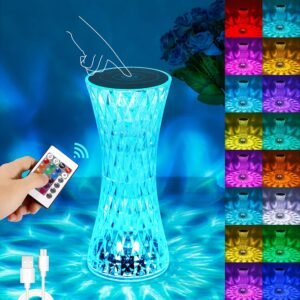 LED Bureaulamp met Touch en Afstandsbediening – RGB Kleurverandering en Dimbaar – Tafellamp met USB-Oplaadpoorten – Verstelbaar en Draaibaar
