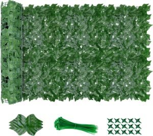Kunstklimop Heg – Kunsthaag met Realistische Bladeren – Privacy Scherm en Inkijkbescherming – Groene Tuin- en Balkondecoratie