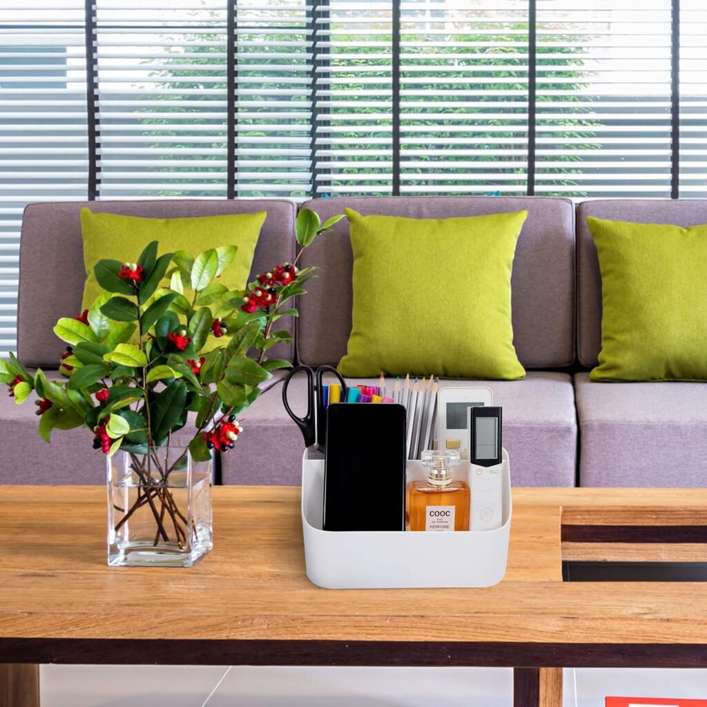 Bureau organizer wit met afstandsbedieninghouder en pennenhouder