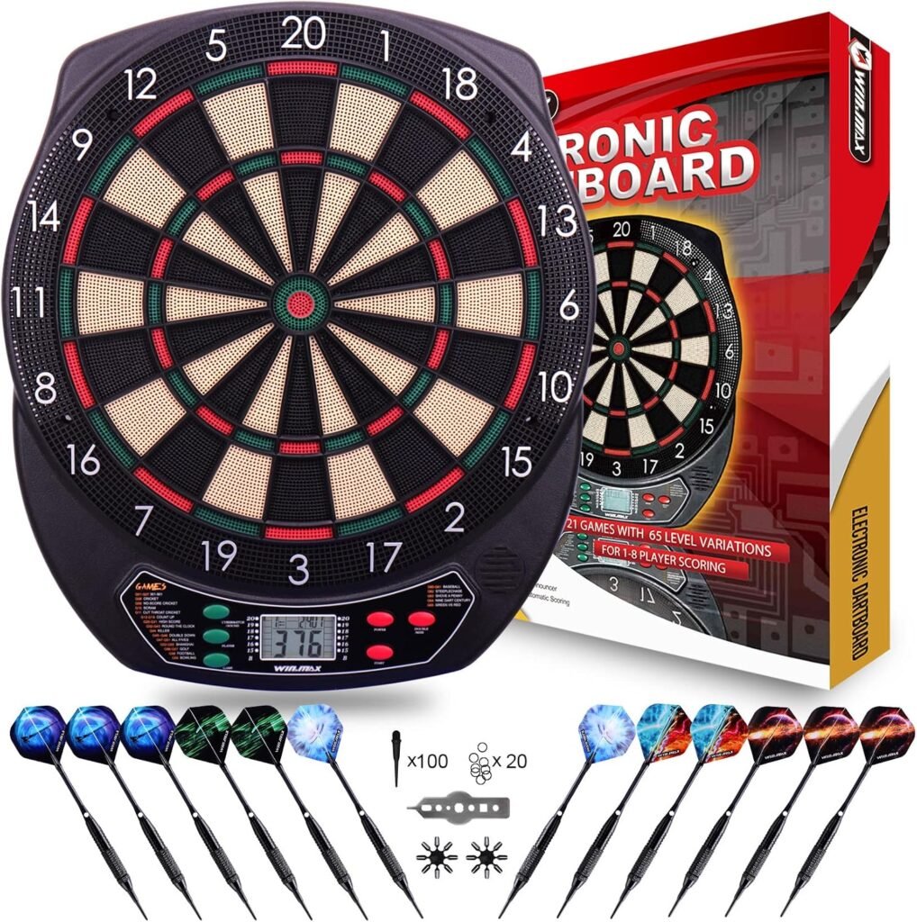 Digitaal dartbord met darts, LED-display, meerdere spelmodi, geluidsfeedback en adapter