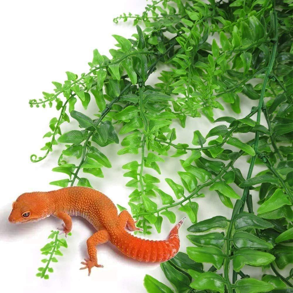 Kunstmatige hangplanten voor terrarium met zuignap, reptielendecoratie voor hagedissen en gekko’s