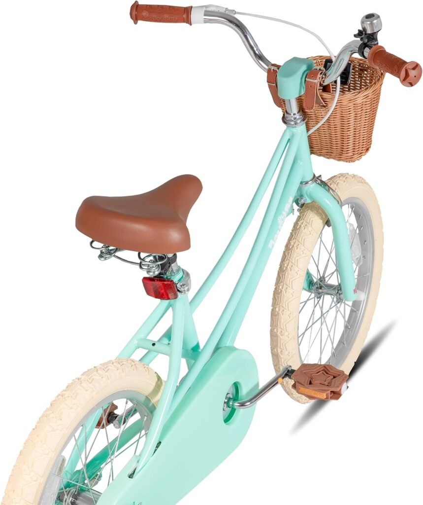 Meisjesfiets met mandje, standaard en zijwieltjes in retrostijl, verkrijgbaar in 12, 14, 16 en 20 inch voor kinderen van 2 tot 12 jaar