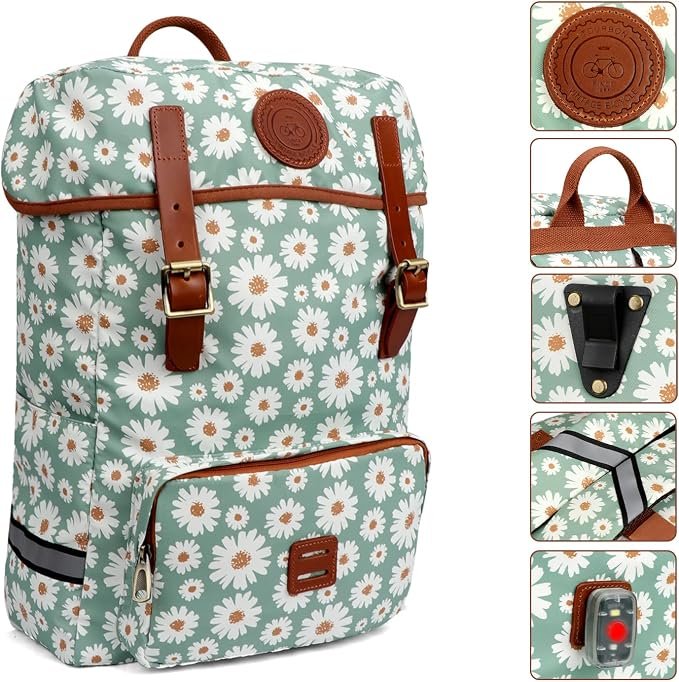 Waterdichte canvas fietstas en laptoprugzak tot 16 inch met schouderband en bevestigingshaken voor bagagedrager