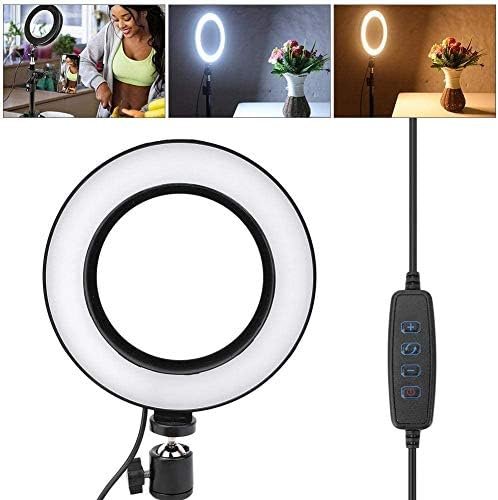 LED ringlamp 6 inch met 3 verlichtingsmodi en instelbare helderheid voor make-up, selfies, fotografie en vlogs
