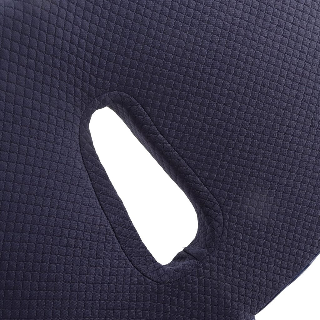 Memory foam zitkussen met gel en ovale uitsparing voor stuitbeenpijn, ischias en aambeien, geschikt voor kantoorstoel en auto