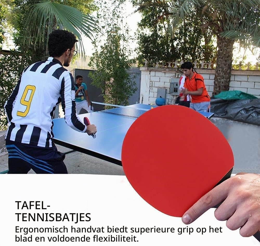 Tafeltennis set voor volwassenen met professionele batjes en pingpongballen voor training en wedstrijdspel