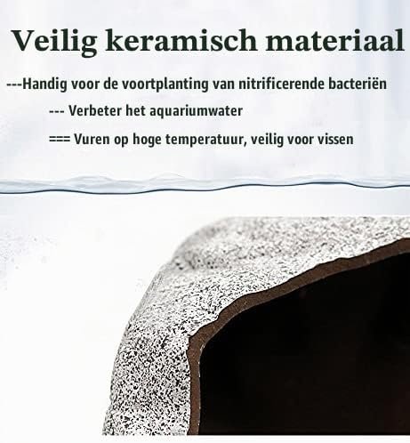 Aquarium schuilplaats steen set van keramiek voor Betta vissen, 2 stuks