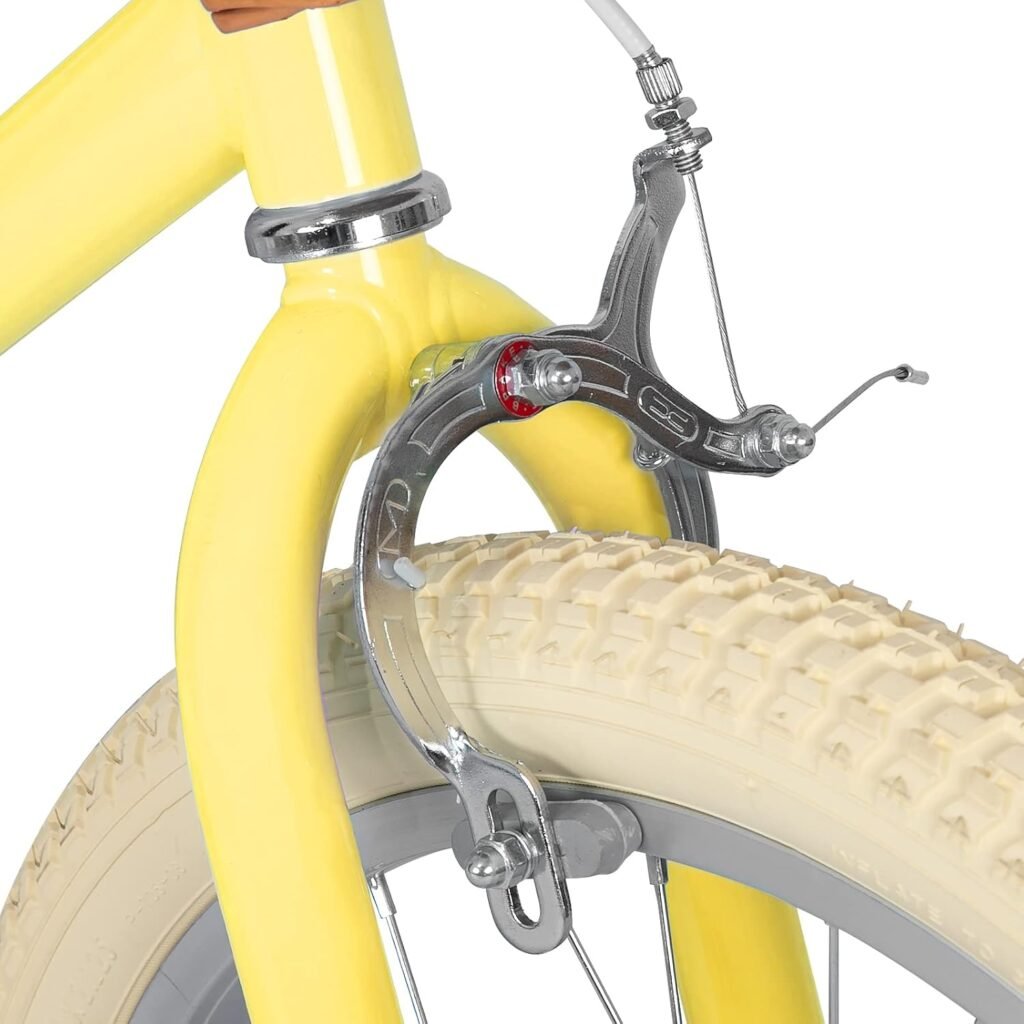 Meisjesfiets met zijwieltjes en mandje, kinderfiets van 12 tot 20 inch met verstelbaar zadel en zijstandaard