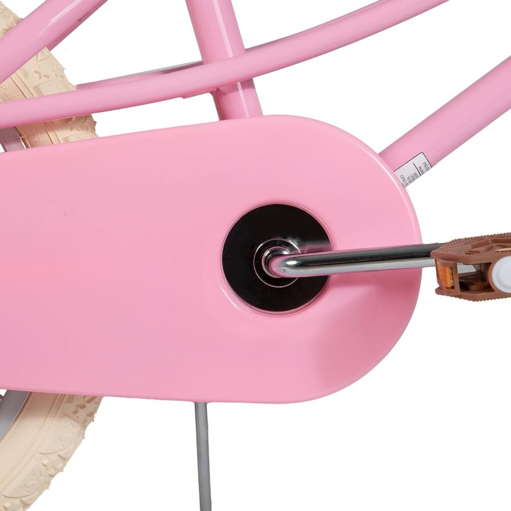 Kinderfiets voor meisjes en jongens met mandje, trainingswielen en retro design in 12, 14, 16 of 20 inch