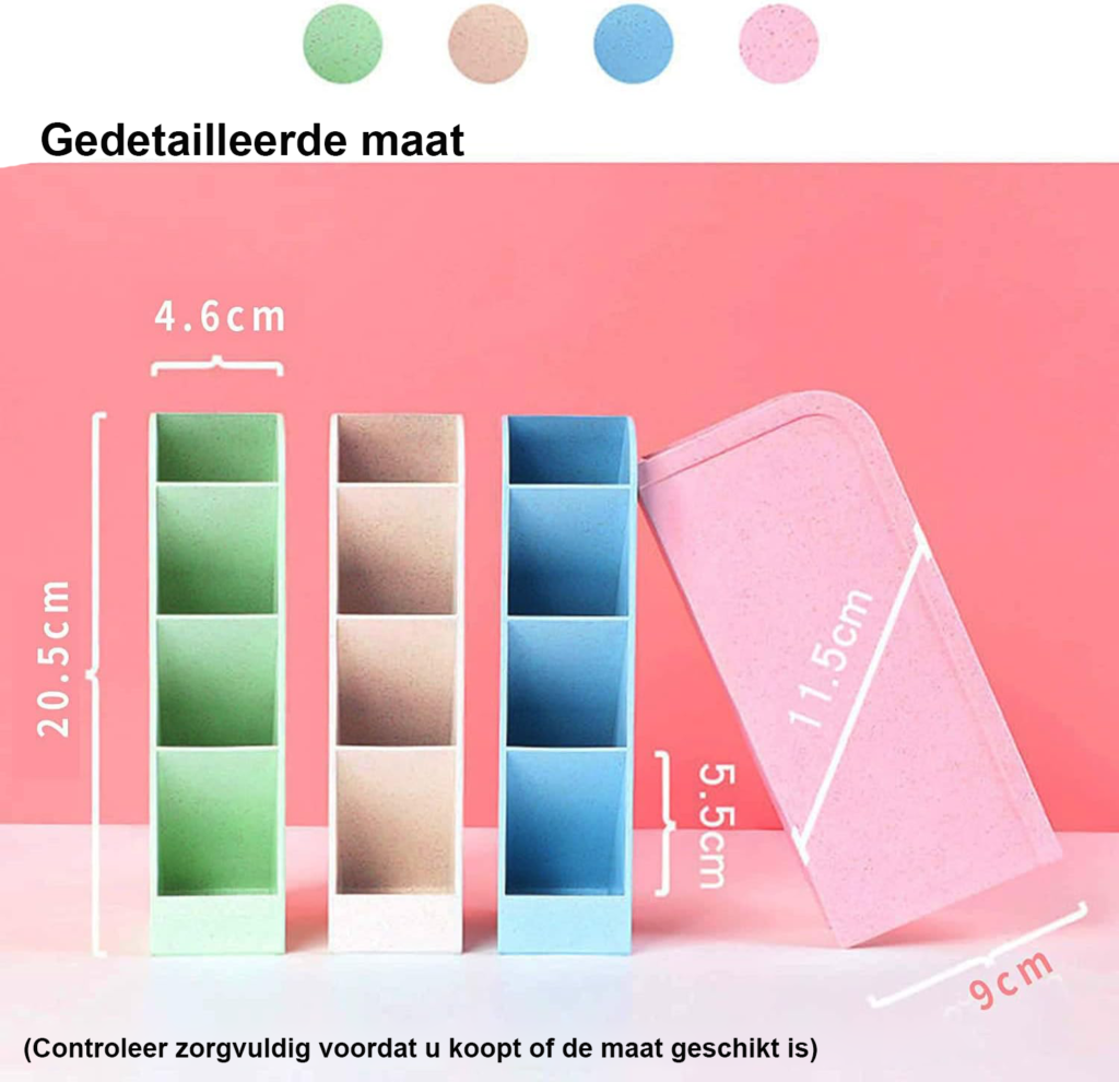 Bureau organizer set met pennenhouder en opbergvak, 5-delig voor kantoor en school