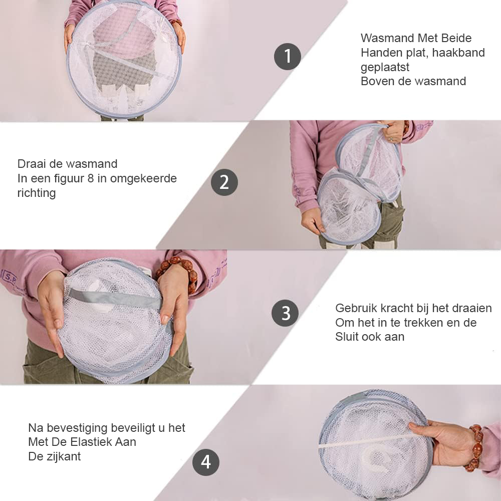 Opvouwbaar kleding droogrek met 2 lagen en winddichte sluitband voor binnen en buiten
