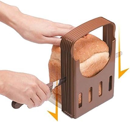 Verstelbare broodsnijder met RVS mes en ergonomisch handvat voor nauwkeurig brood snijden