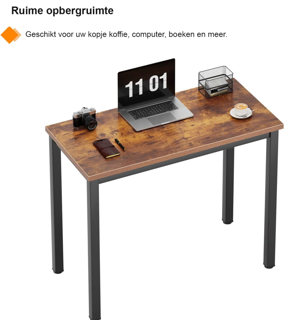 Computerbureau 80 x 40 x 75 cm voor thuiswerken, multifunctionele werktafel en pc-bureau