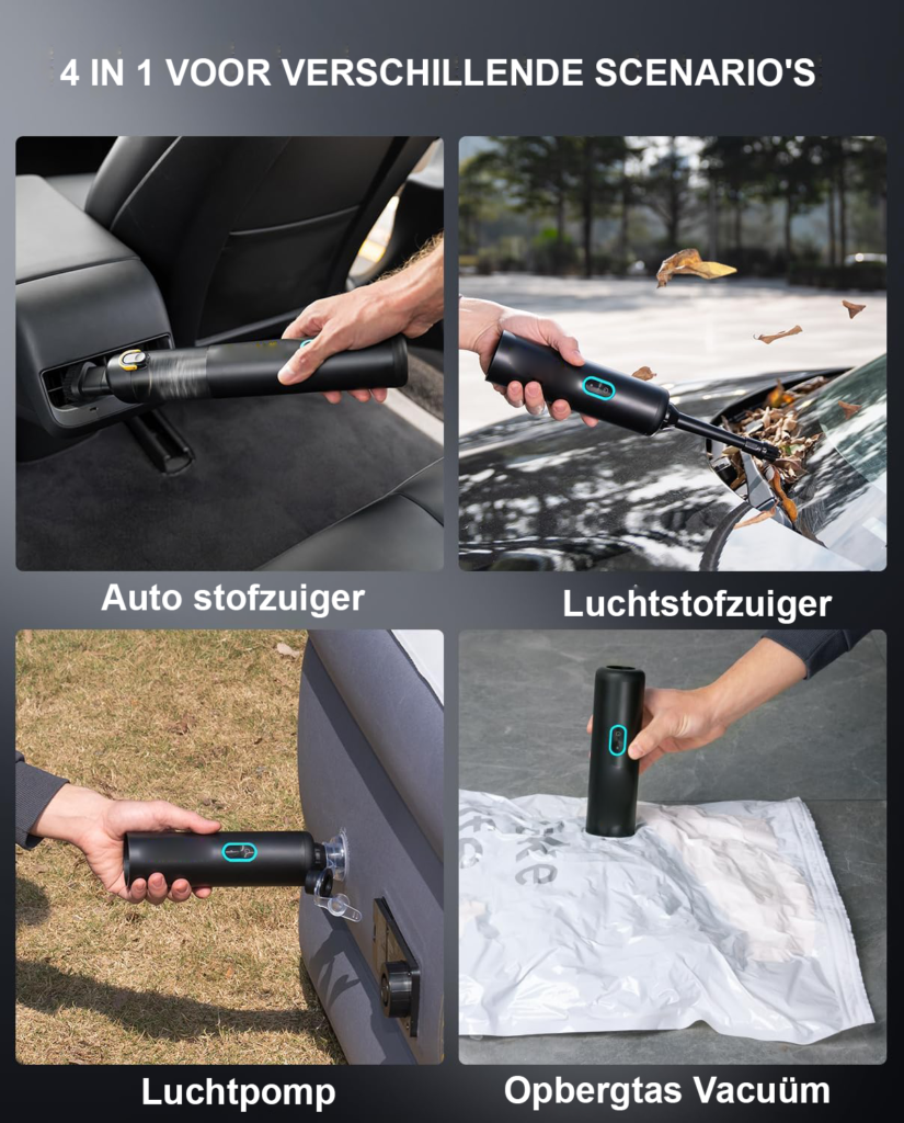 Slim V8 Apex draadloze auto stofzuiger 19000 Pa, 4-in-1 mini handstofzuiger voor auto en huis