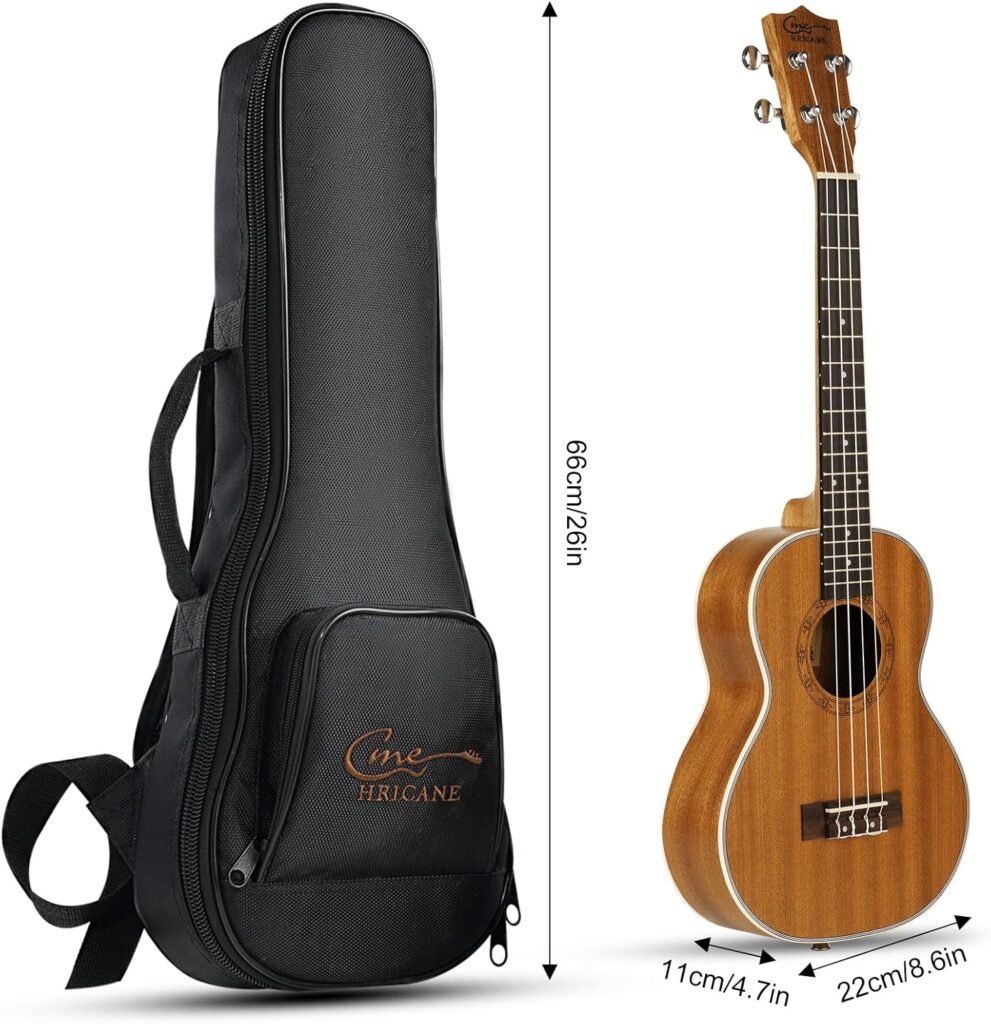 Tenor ukelele 26 inch van mahoniehout met draagtas en extra snaren