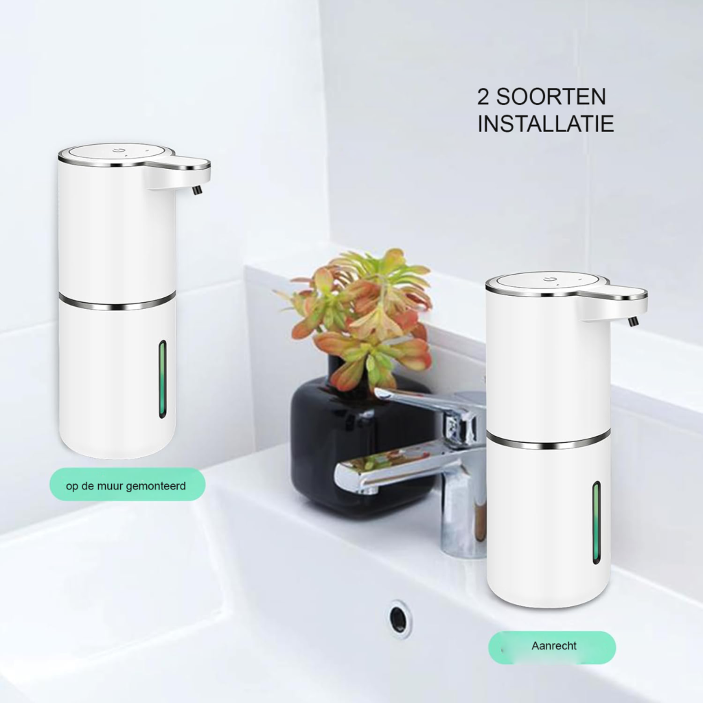 Automatische zeepdispenser met sensor, USB-oplaadbaar, contactloos en geschikt voor wandmontage