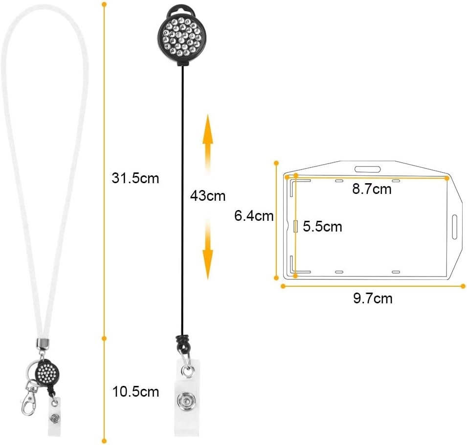 Transparante ID kaarthouder met lanyard, nekband en sleutelhanger voor badge en sleutels