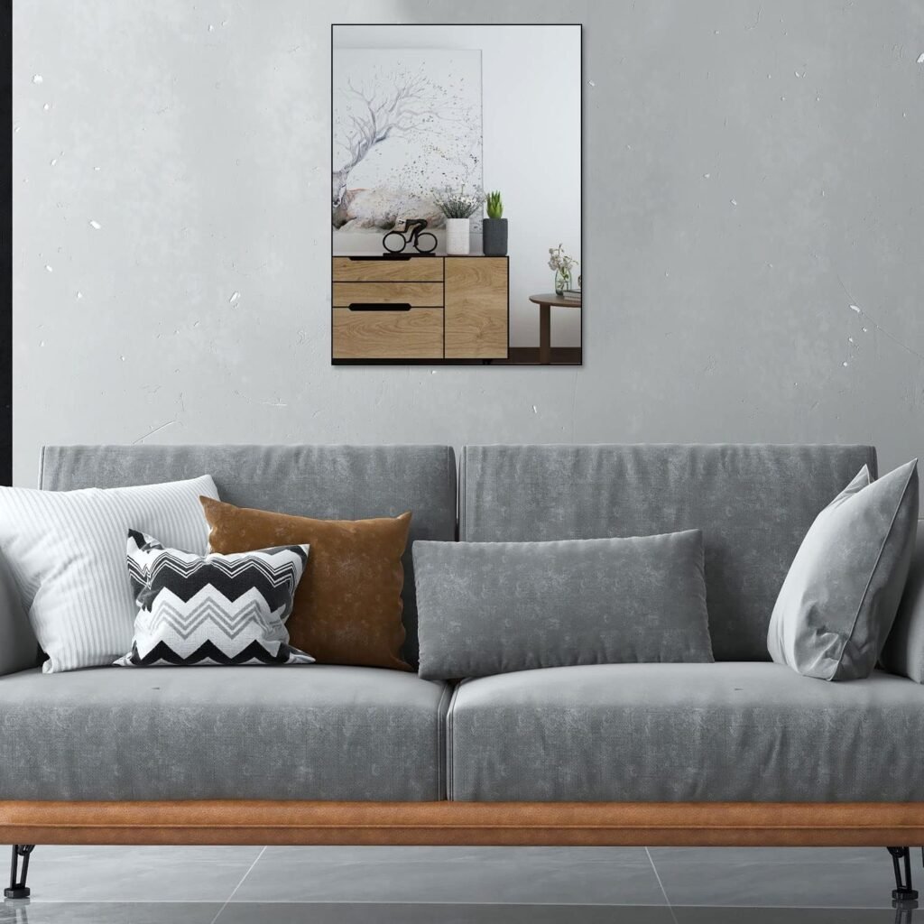 Zelfklevende rechthoekige spiegeltegels 60 x 40 cm met hoogglans afwerking voor wanddecoratie