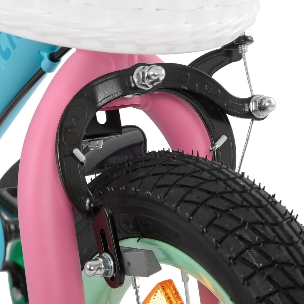 Kinderfiets 12 inch voor meisjes en jongens met mandje, zijwieltjes en verstelbaar zadel om veilig te leren fietsen