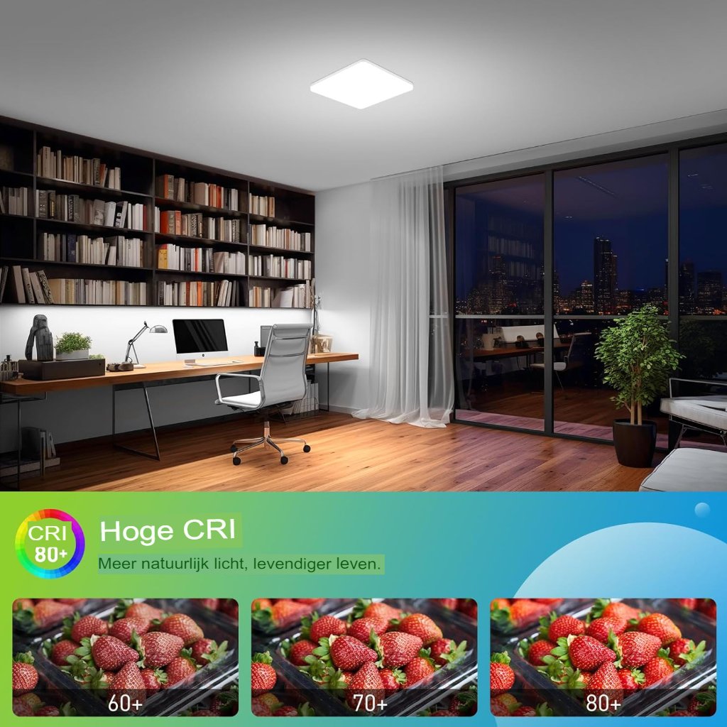 LED plafondlamp met verstelbare lichtkleuren voor woonkamer en slaapkamer