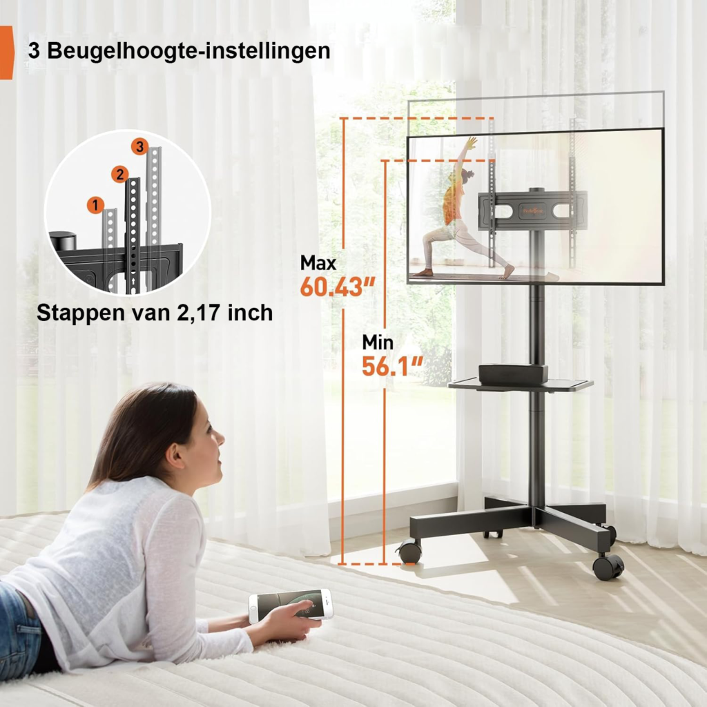 Verrijdbare TV standaard met lade voor 23 tot 60 inch LED en Curved TV’s