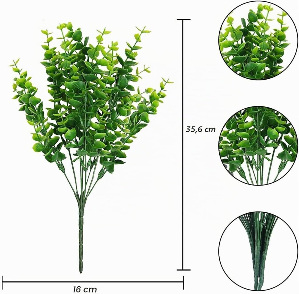 Kunstplantenset met realistische klimop en eucalyptusgras voor binnen
