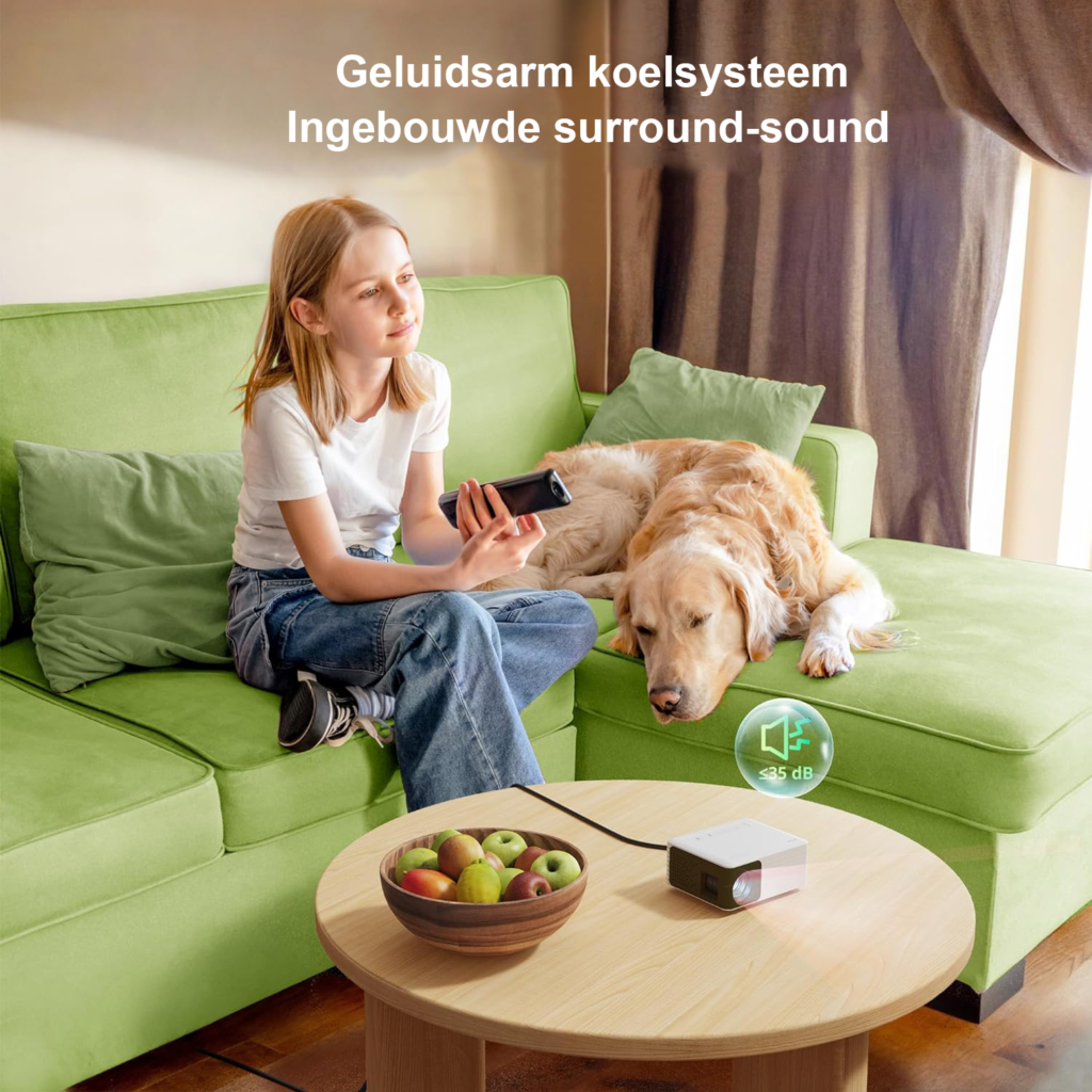 Mini draagbare projector HD 1080p met draadloze connectiviteit