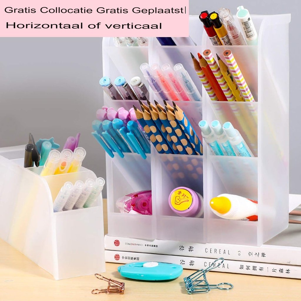 Bureau organizer set met pennenhouder en opbergvak, 5-delig voor kantoor en school