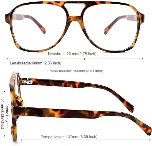 Retro bril met blauwlichtfilter in 70s 80s stijl voor mannen en vrouwen, computer- en gamingbril