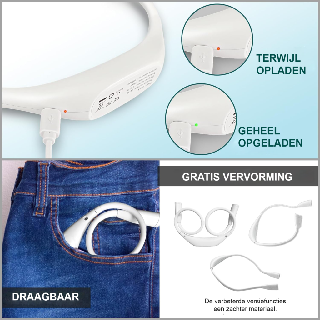 Flexibele oplaadbare LED leeslamp met dimbare helderheid voor lezen en studeren